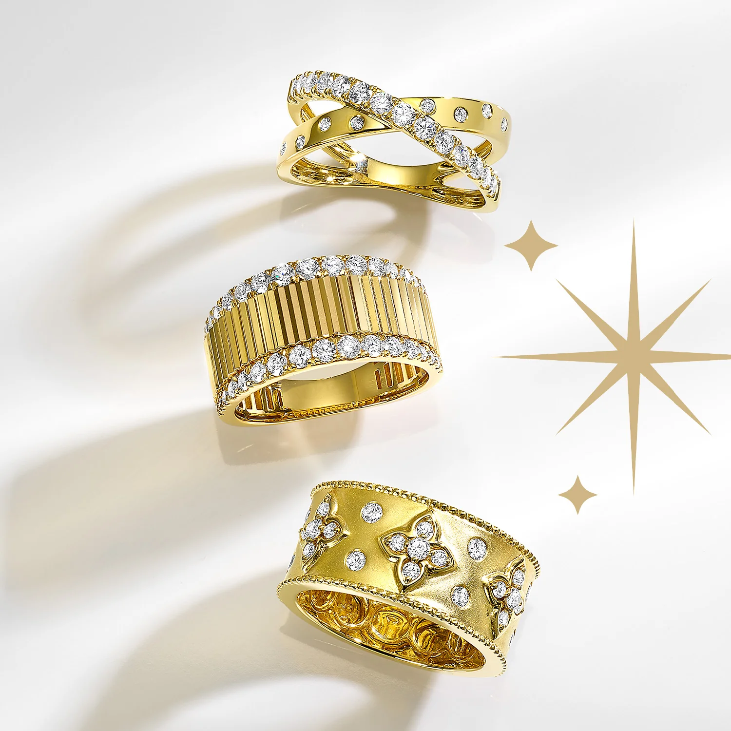 yellow gold diamond rings