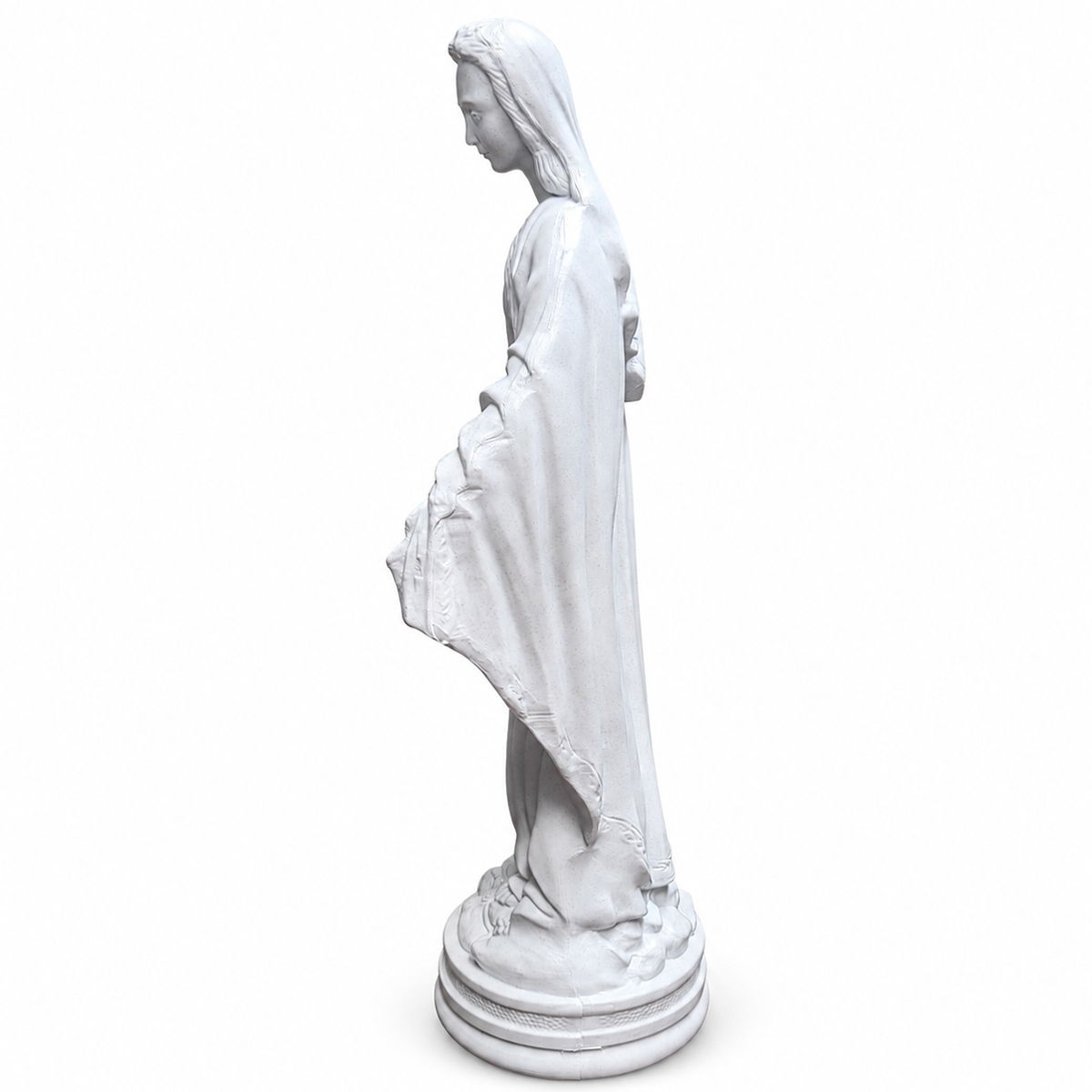 Faux granite Virgin Mary garden statue