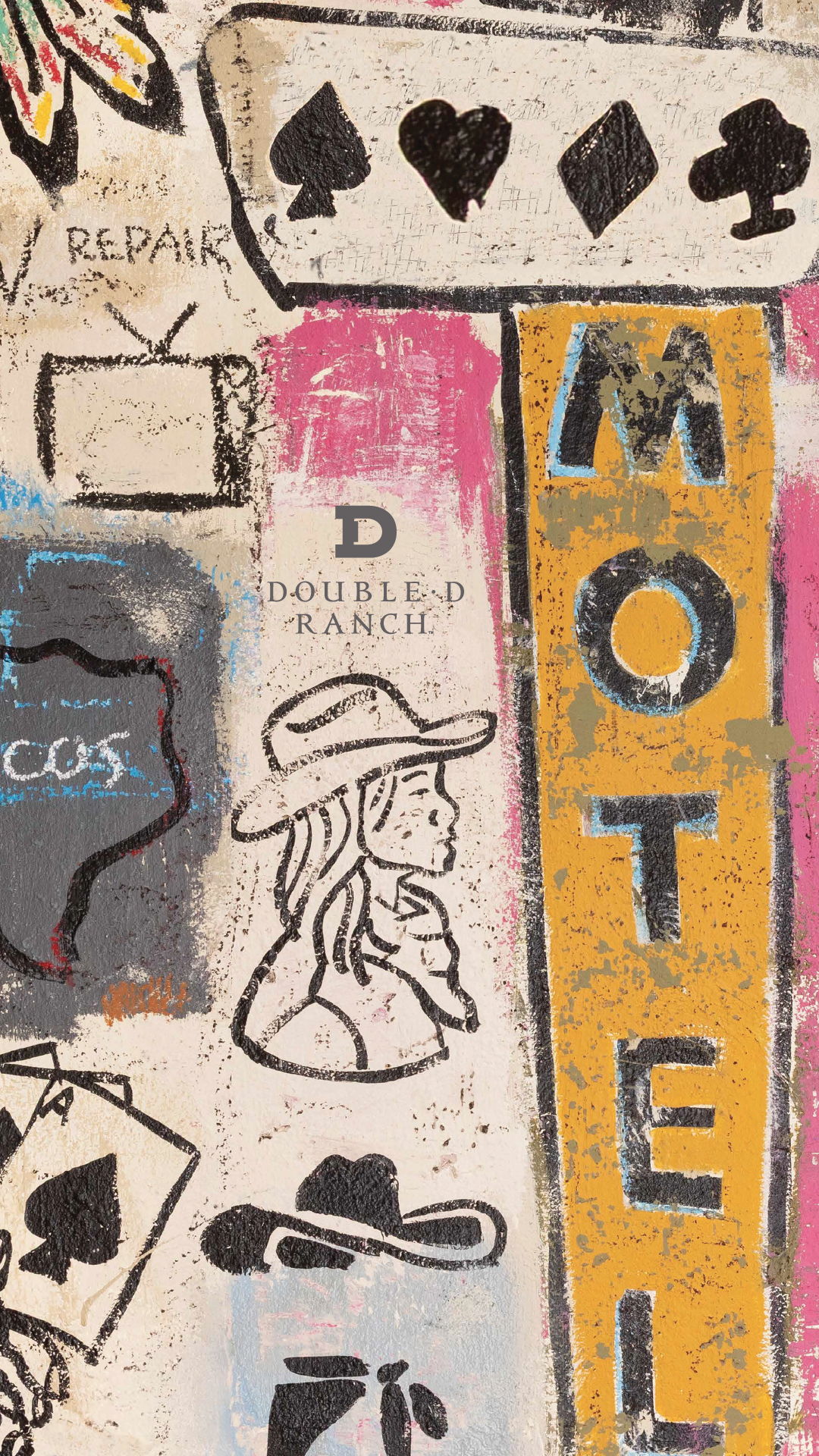 Cowboy Graffiti Print phone background.