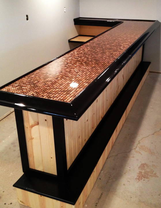 Penny Bar Top with UltraClear Epoxy