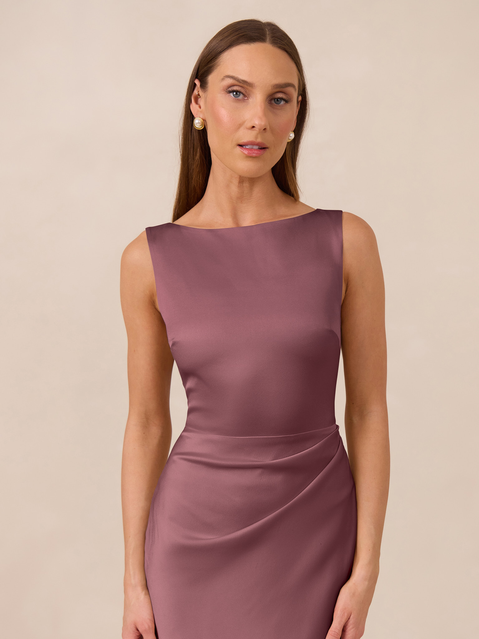 Mauve satin fabric swatch from Park & Fifth.