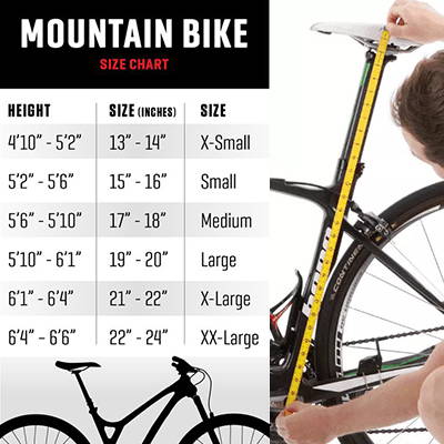 Electric hunting bike sizing chart.