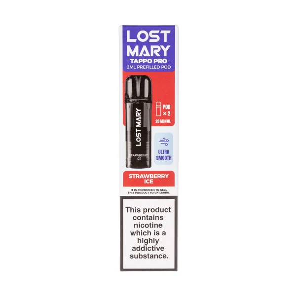 A picture of a Strawberry Ice Tappo Prefilled Pod pack by Lost Mary.