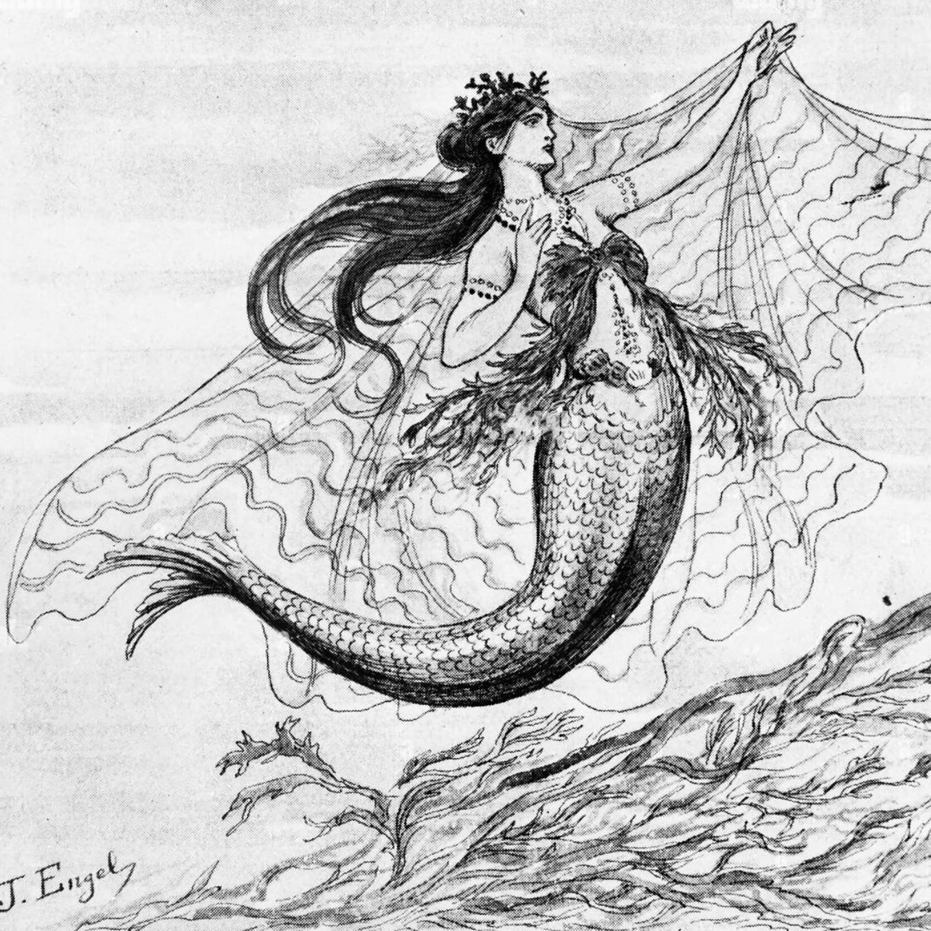 Vintage Mermaid Illustration