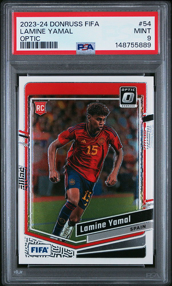 2023 2024 Donruss FIFA Lamine Yamal PSA 10 trading card donruss 54 collectible rookie card