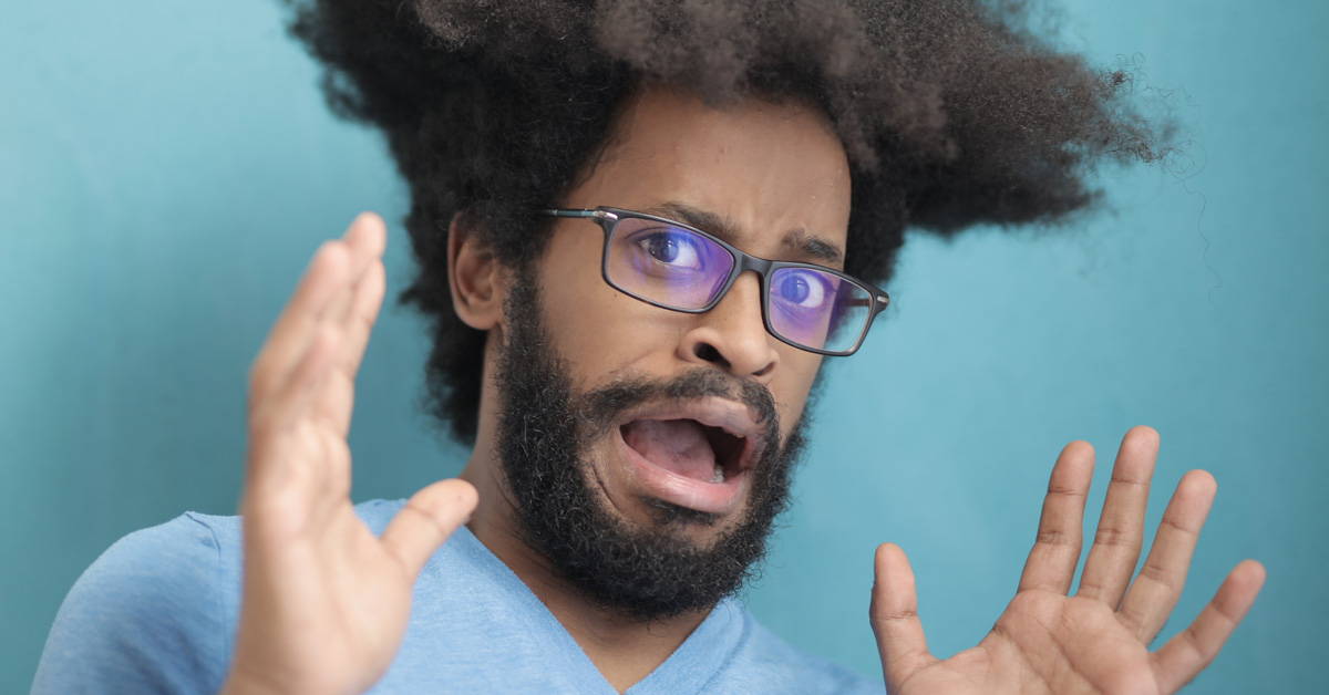 Man with Beard and Afro and Glasses