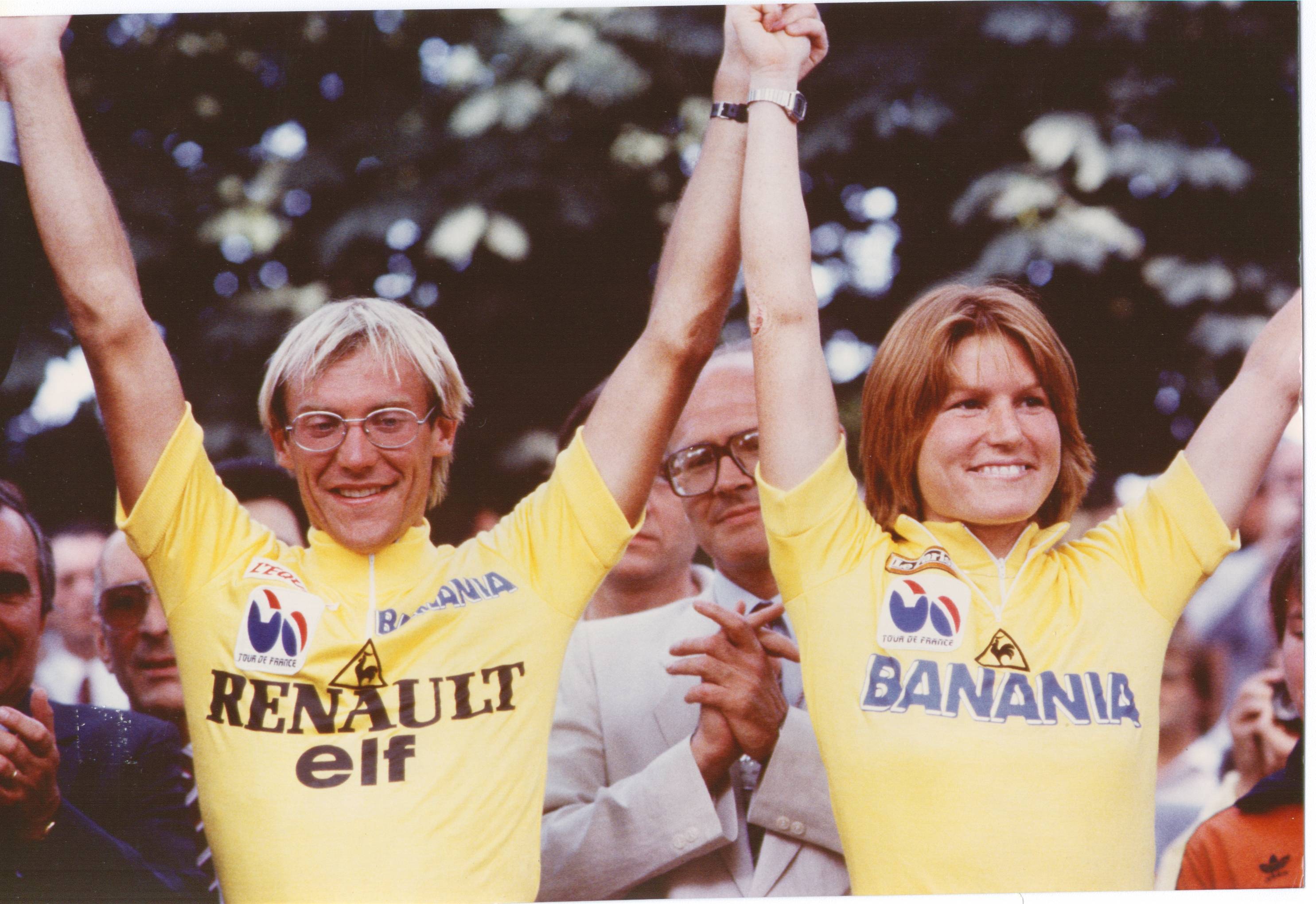 Marianne Martin and Laurent Fignon at Tour de France 1984