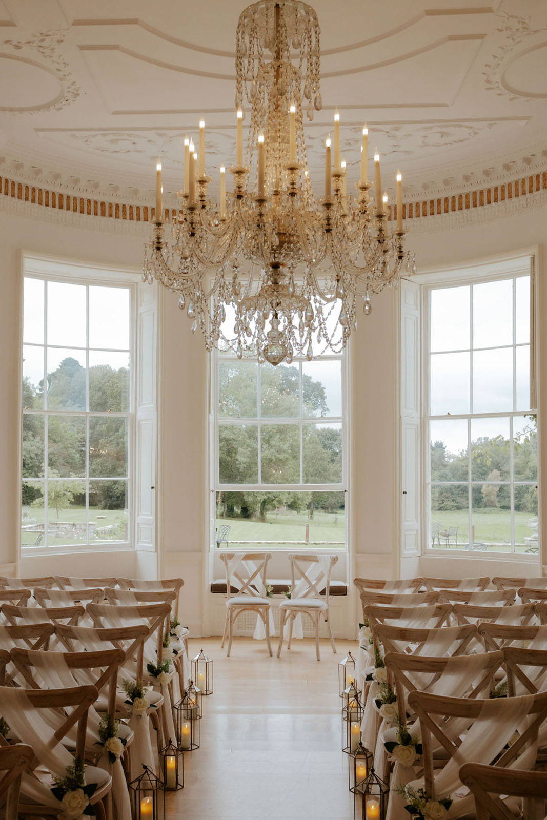 venue setting adorned with neutral tones