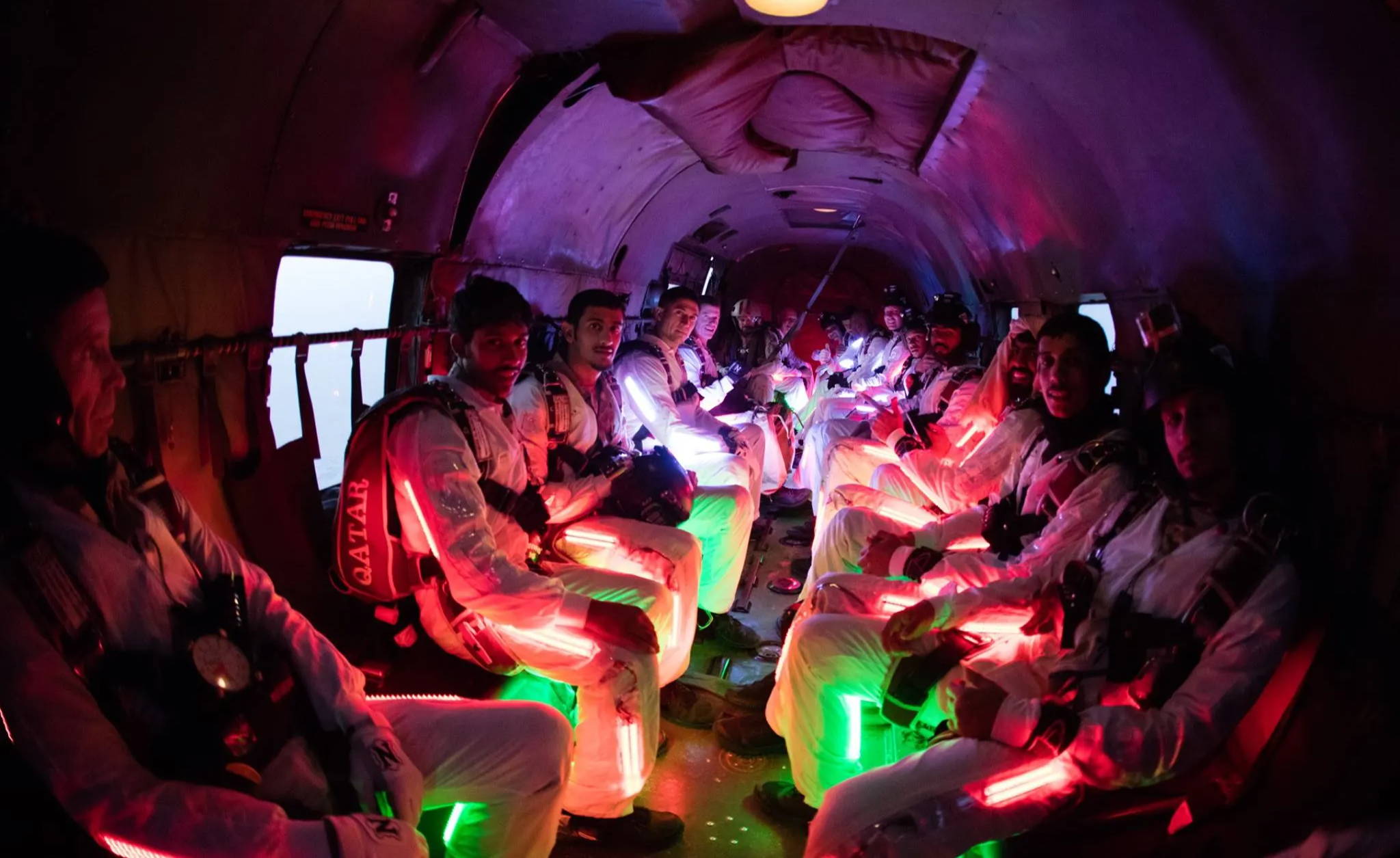 Wingsuit skydive LED lighting using LED strip lights bright colors