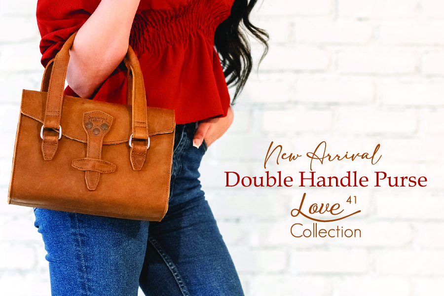 New arrival double handle purse from the Love 41 Collection.