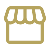 Gold-colored icon of a storefront awning on a transparent background