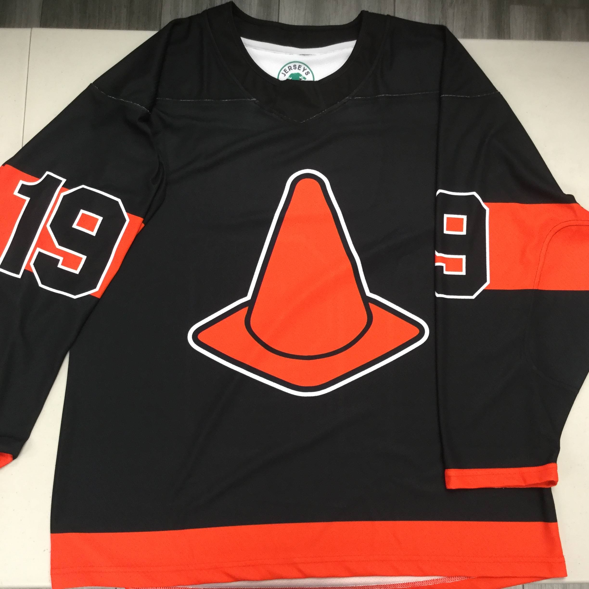 Custom Sublimated Ice Hockey Jersey: Pylons (Philadelphia Flyers Stadium Series Striping)