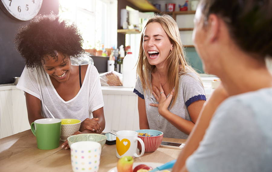 group of friends laughing