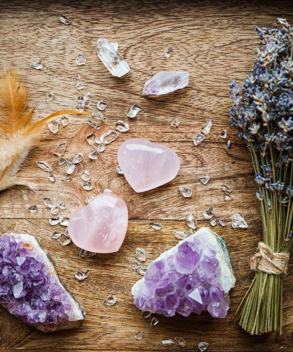 lavender cleansing bundle and crystals