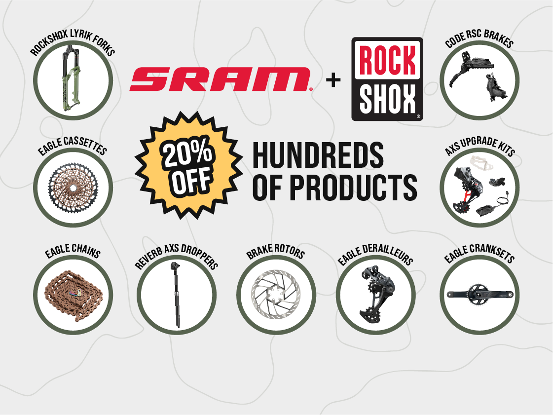 sram and rockshox black friday sale banner showing 20% off discount