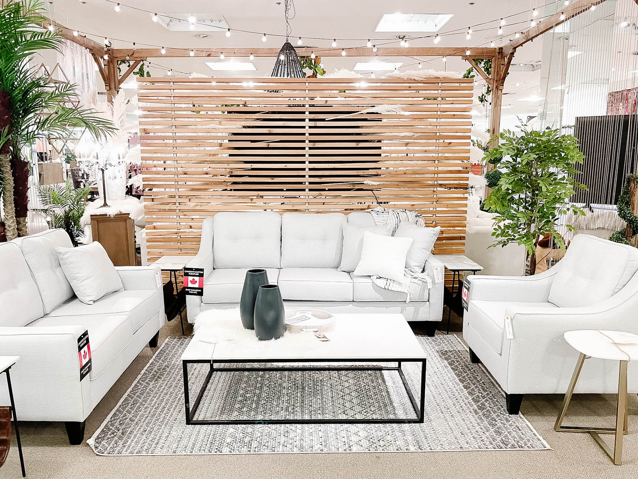 custom canadian sofa and marble top coffee table