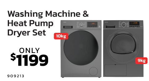 Washing machine and heat pump dryer set for $1199.