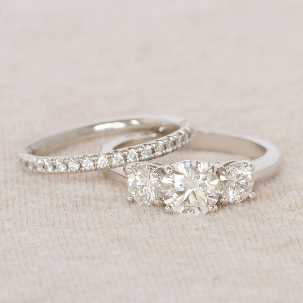 Diamond Engagement Ring and Wedding Band