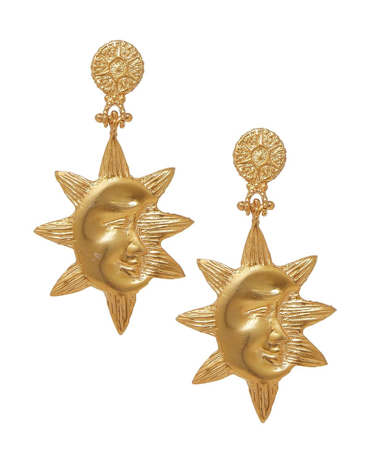 Soru Jewellery Notte & Giorno Earrings 18ct gold plated solid silver.
