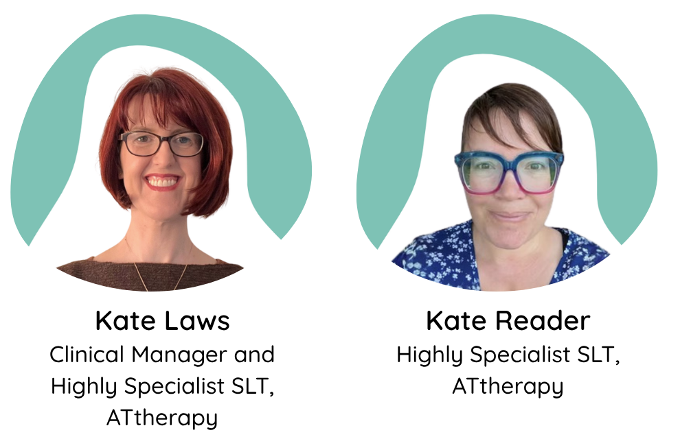Two women smiling, wearing glasses, against a light background.