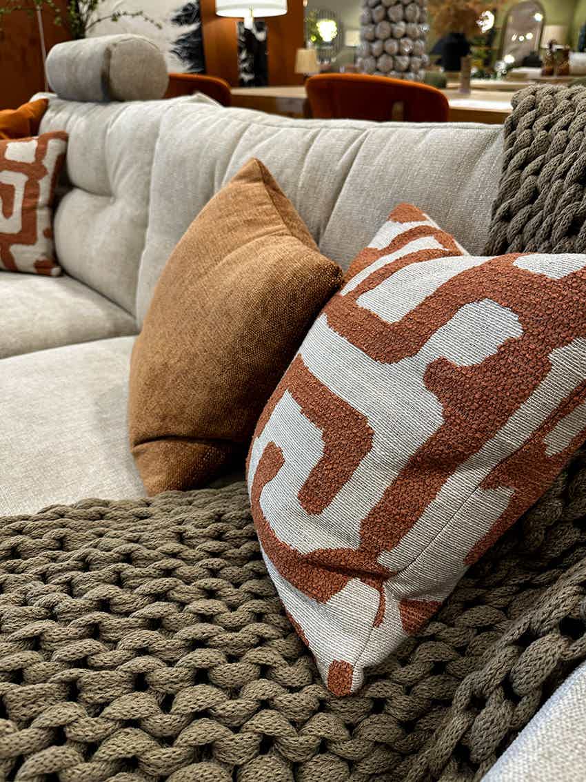 A sofa on display inside BF Home in Norwich