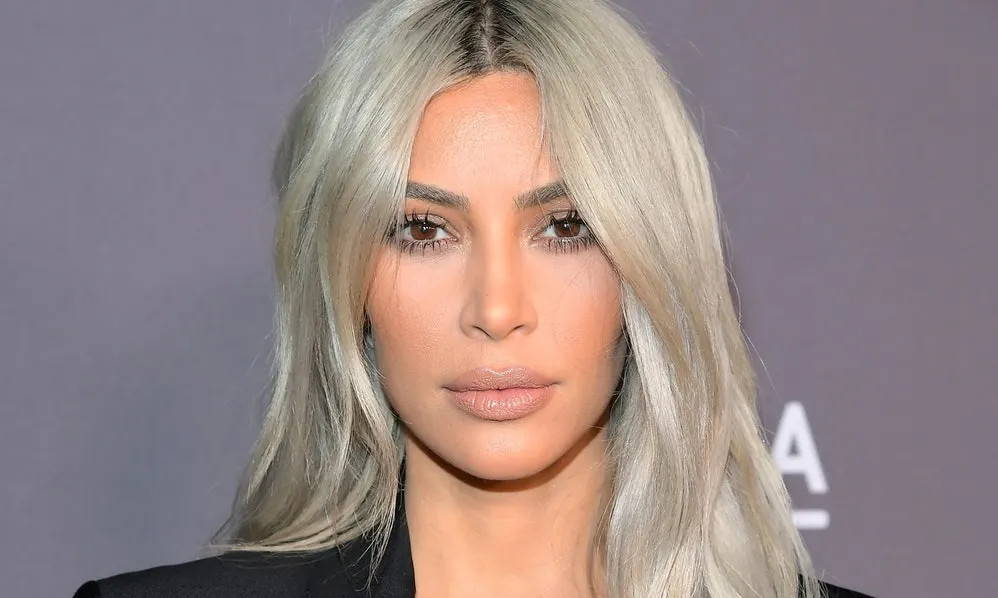 Kim Kardashian with bleach blonde hair