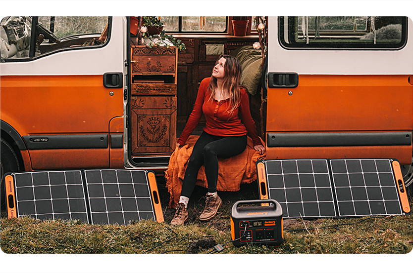 Jackery Solar Generators In Use Outdoors With An RV