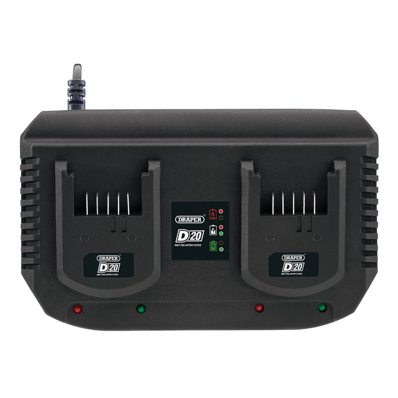 D20 20V Fast Twin Battery Charger, 2 x 3.5A