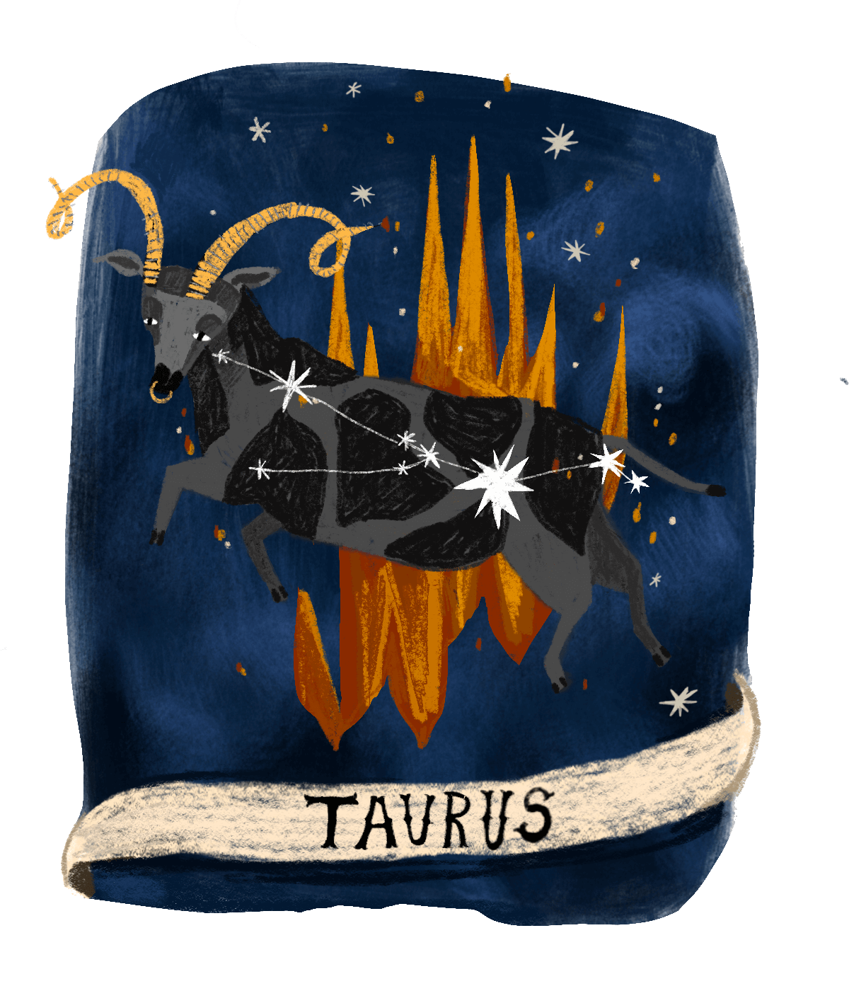 An illustration of the Taurus star sign.