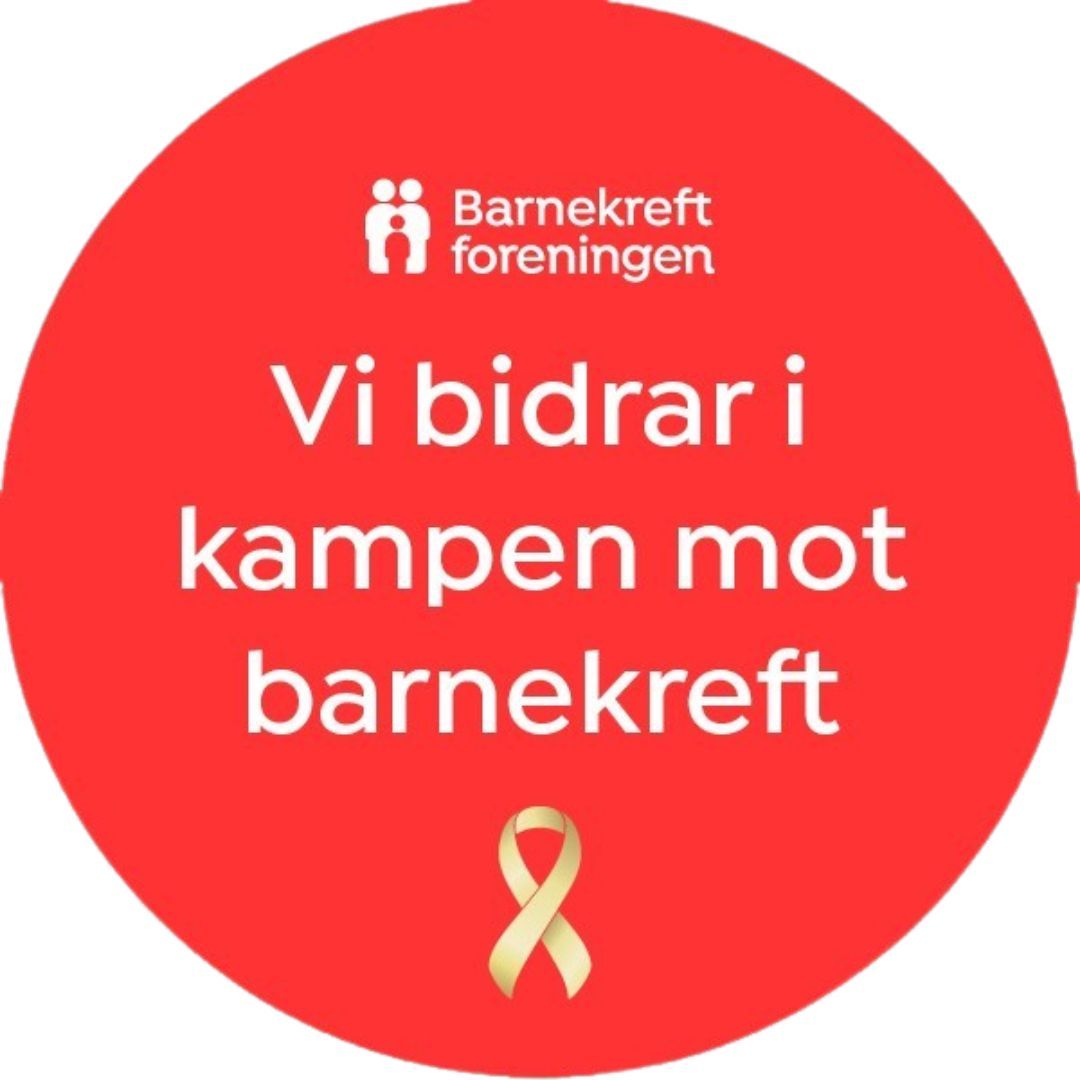 Red circular logo promoting cancer awareness with text and a ribbon symbol.