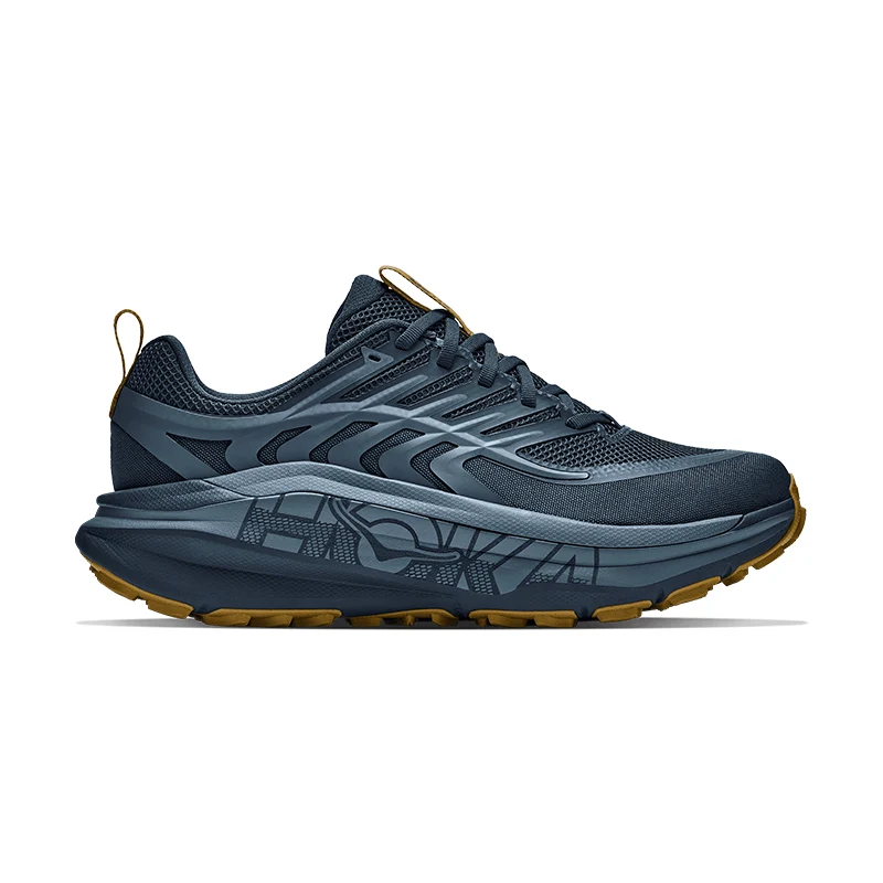 Blue athletic shoes with a textured sole and streamlined design.