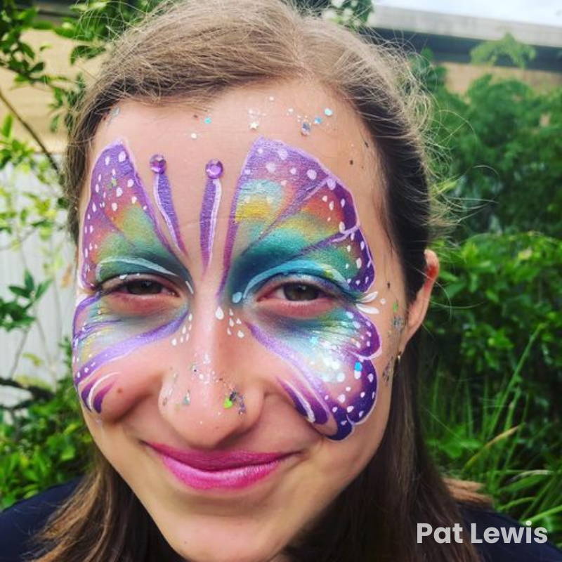 rainbow butterfly mask face paint easy