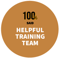 100% said helpful training team