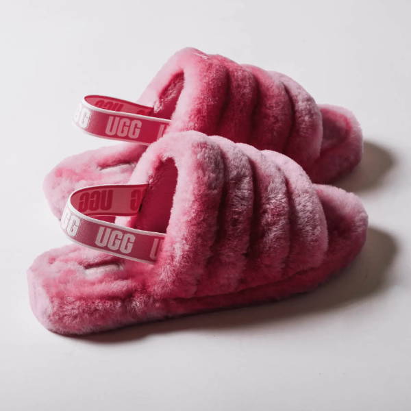 pink ugg slippers side view
