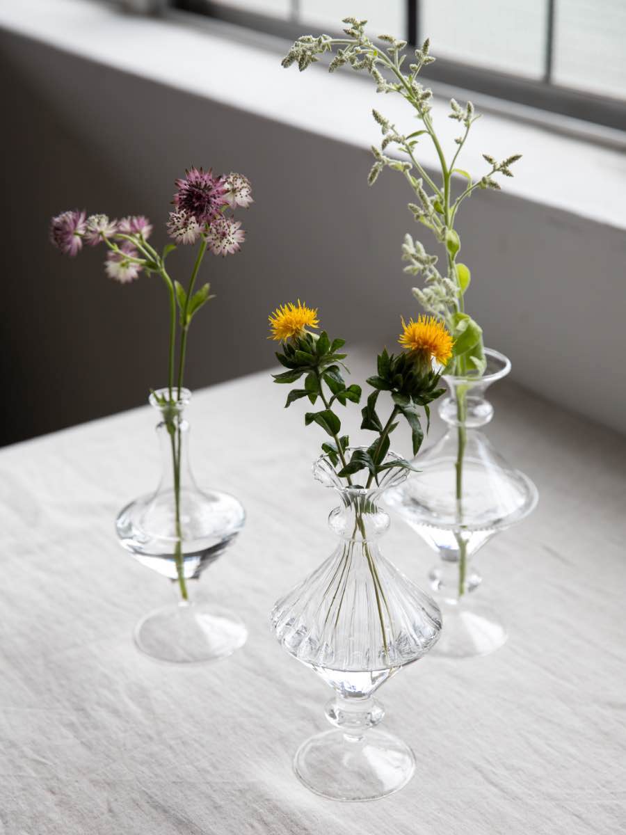 ガラスウェーブ 花瓶 フラワーベース オパール 工芸品 日本製 レア