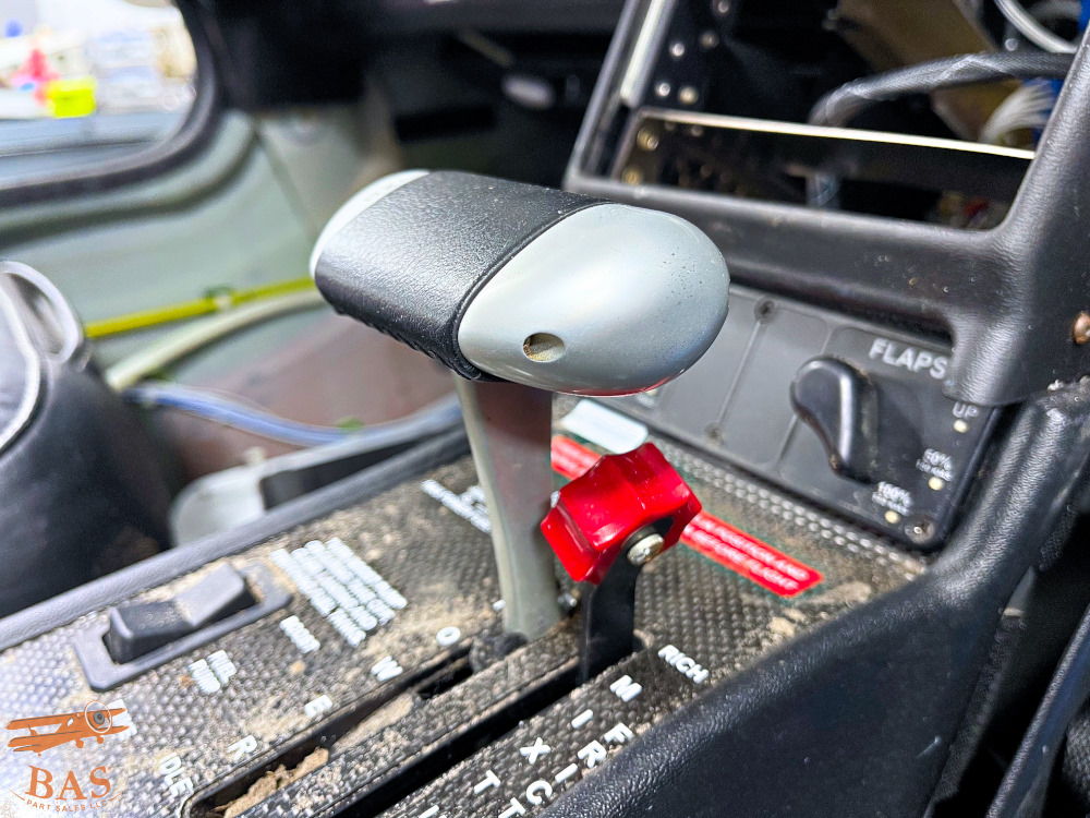 Gear shift lever in a vehicle's cockpit.