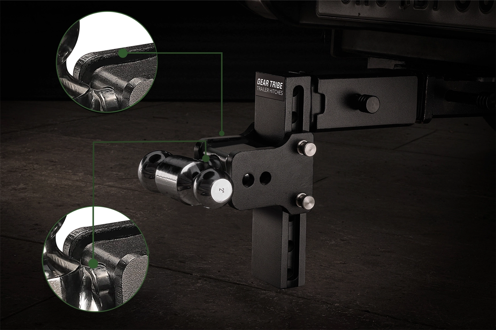 Geartribe Towmaster Trailer Hitch Ball Mount Fits 2” Receiver, 5” Drop