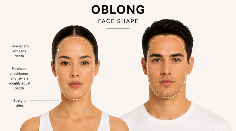 oblong face shape explainer for men and women