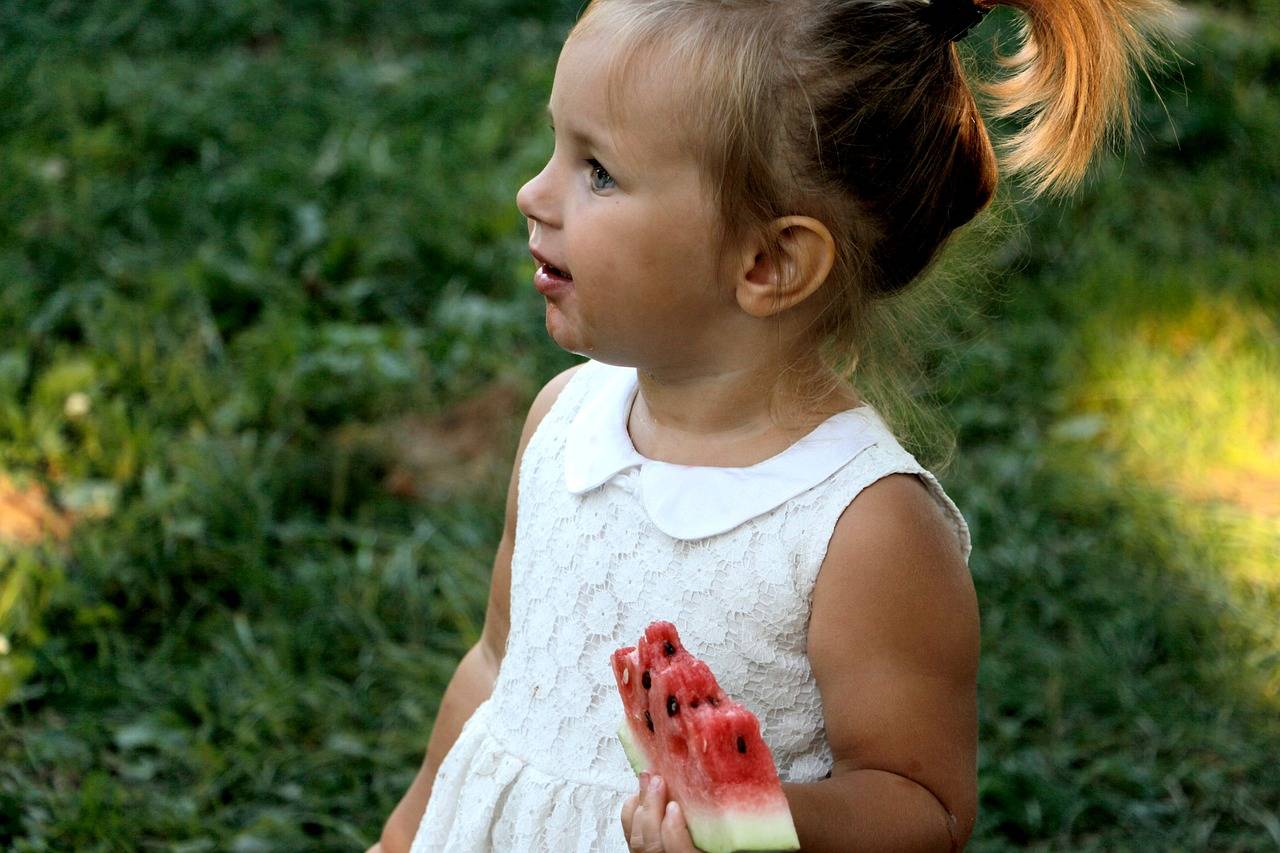 Little Girl Holding Some Watermelon