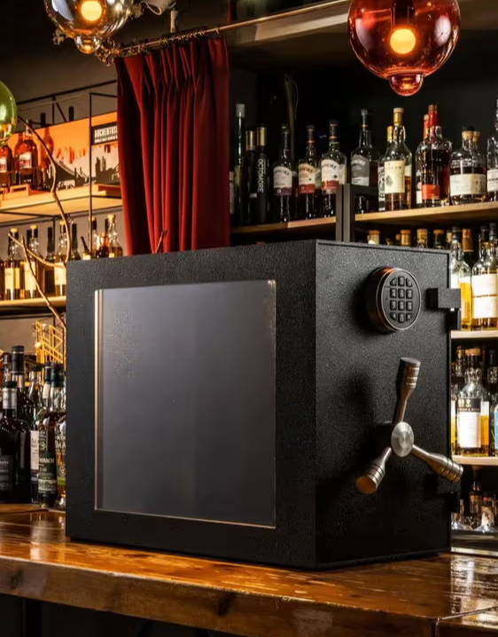 The Whiskey Vault Mini on top of bar