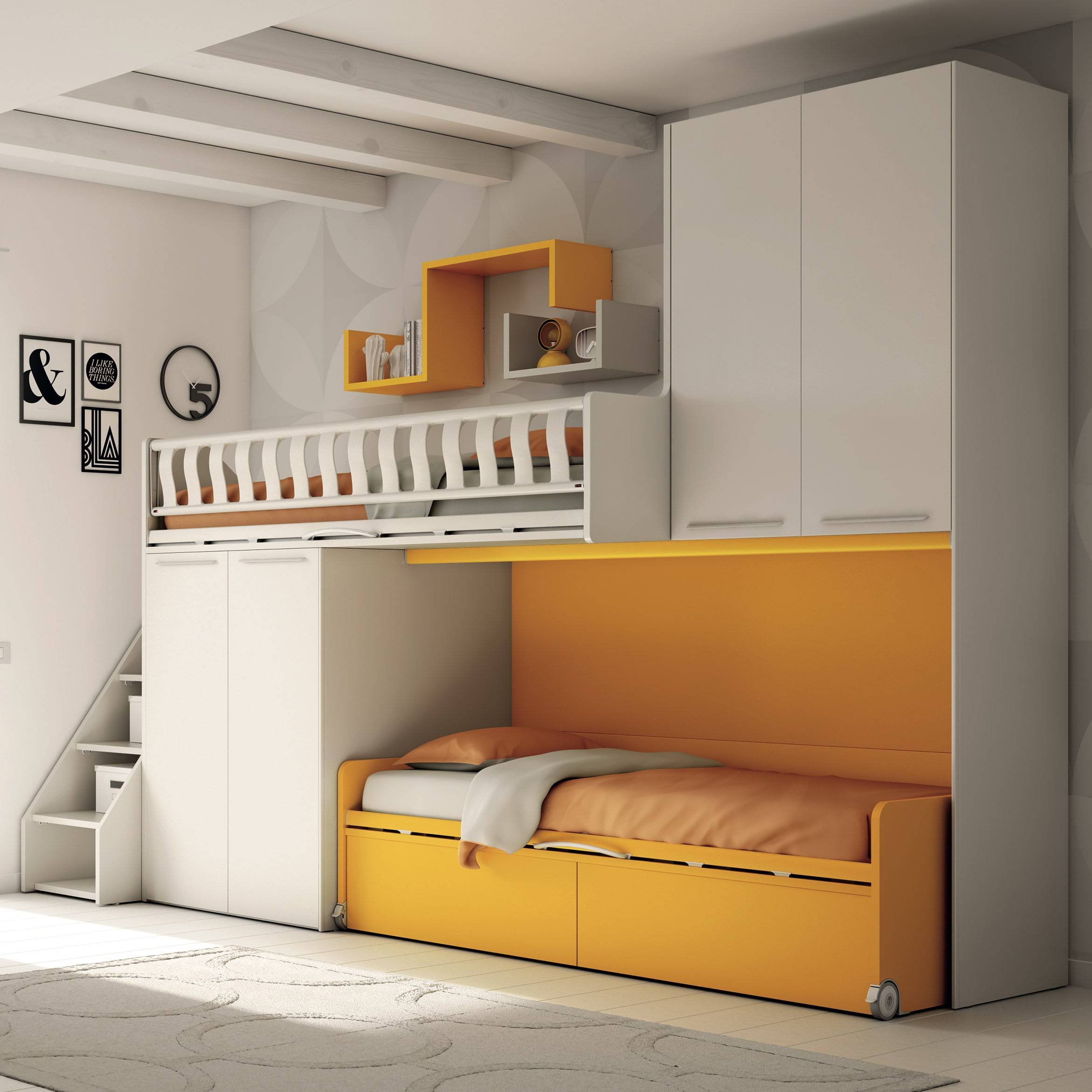 Spaceman Kids Beds Furniture space saving bunk beds loft beds trundle beds