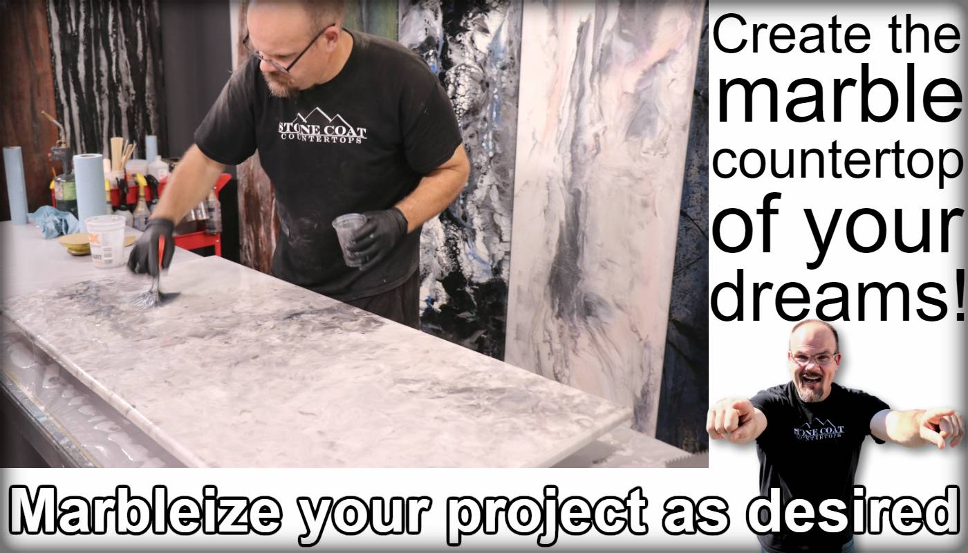 Create the marble countertop of your dreams! Marbleize your project as desired.