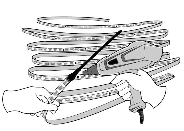 Heat shrink the ends of the strip light