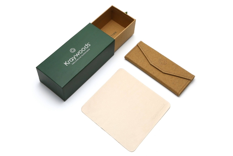 Kraywoods eyewear case including microfiber cloth to clean lenses