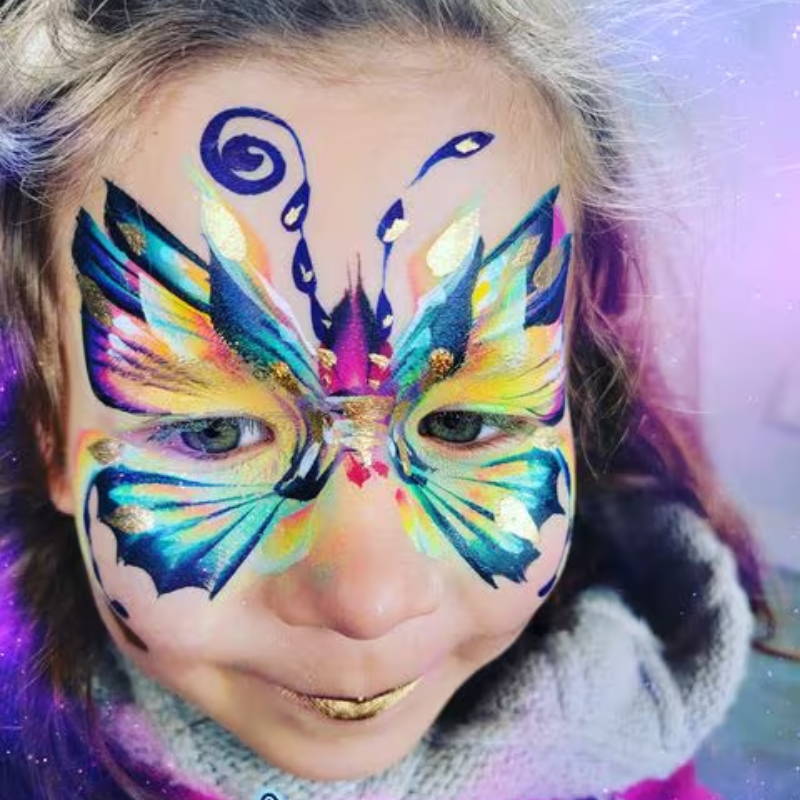 butterfly face paint mask girl