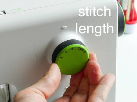 Stitch Length Dial on Sewing Machine