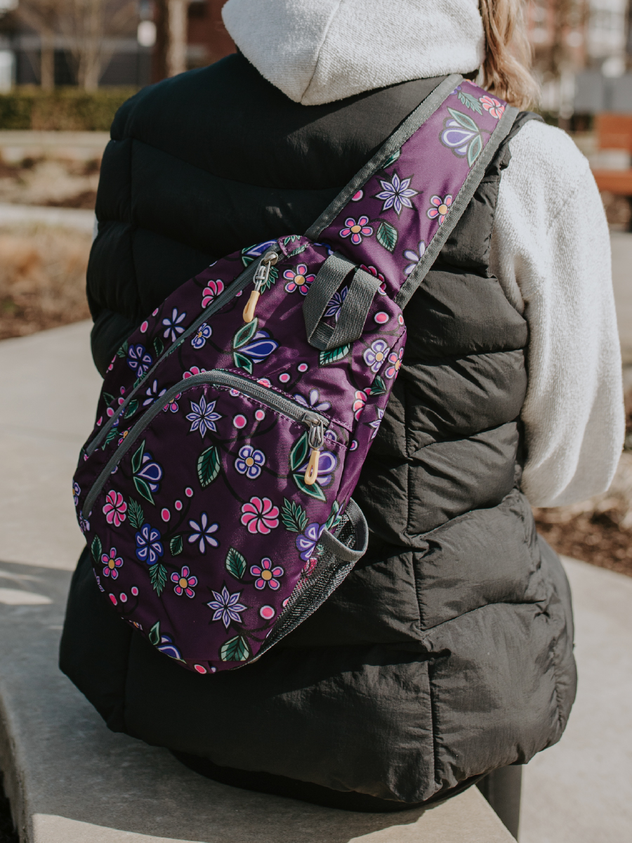 Ojibwe Florals Sling Pack by Storm Angeconeb