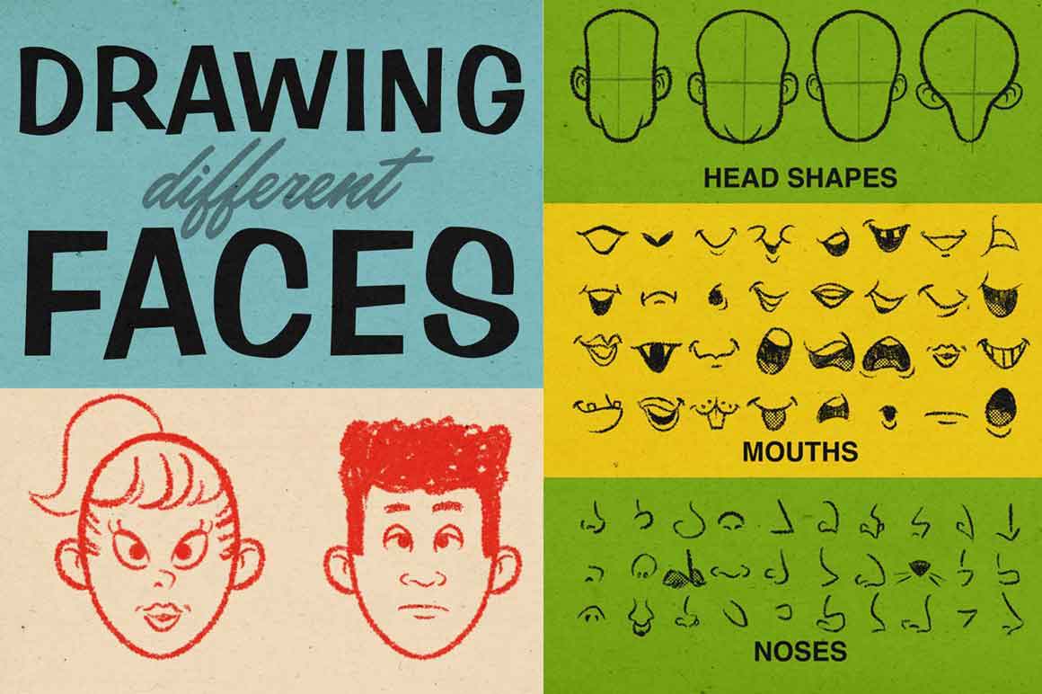 How to draw faces guidebook by RetroSupply Co.
