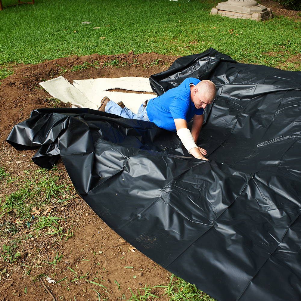 Cover the area with pond liner