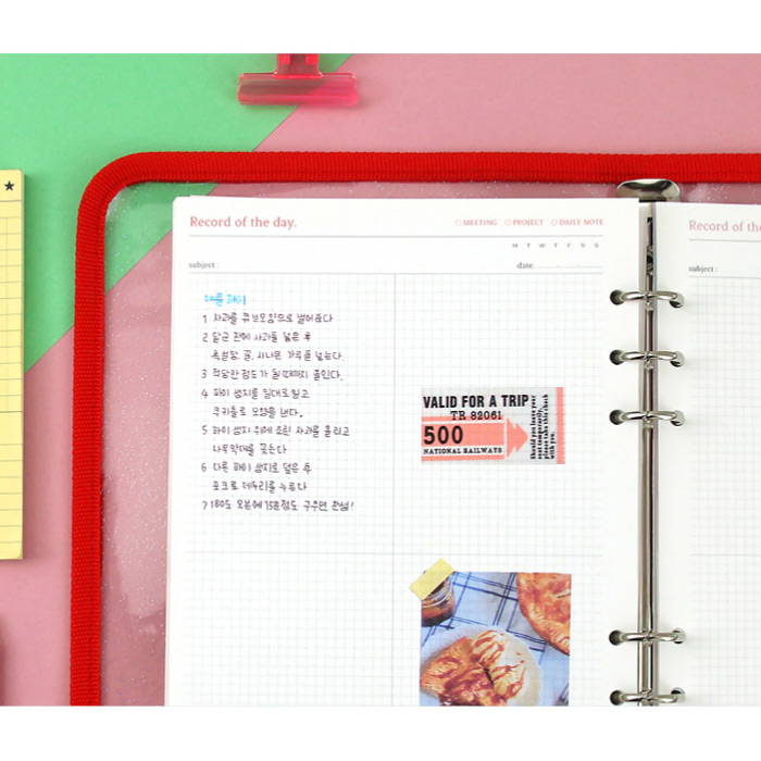 Grid note - Second Mansion Collage A5 6-ring dateless weekly diary